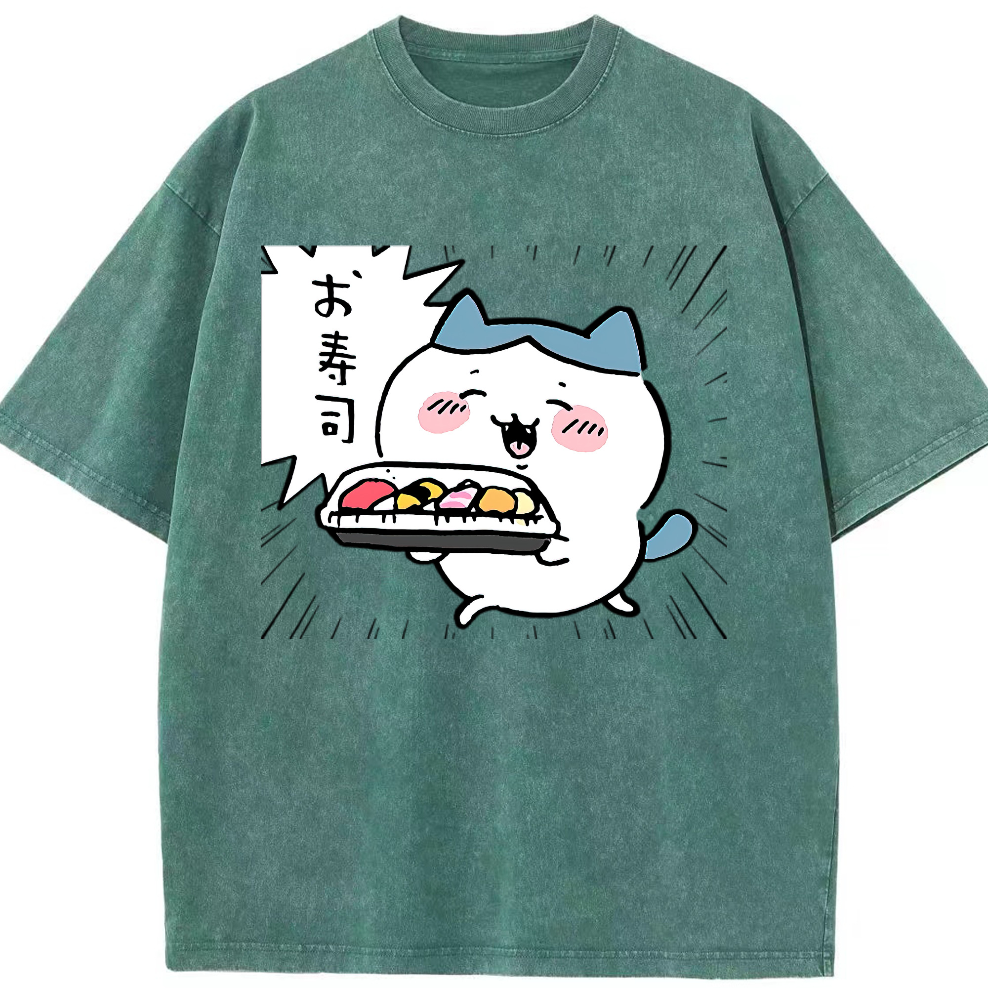 （画像用） ちいかわ ハチワレ Chii-kawa hachiware 綿100% ヴィンテージ風 半袖Tシャツ（フロントプリント）